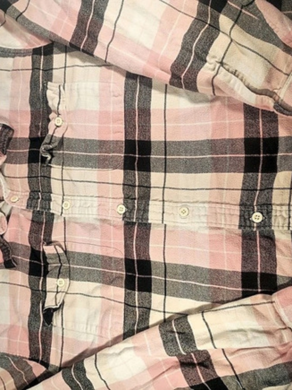 American Eagle Plaid Button Down in Pink & Black Size 3xl